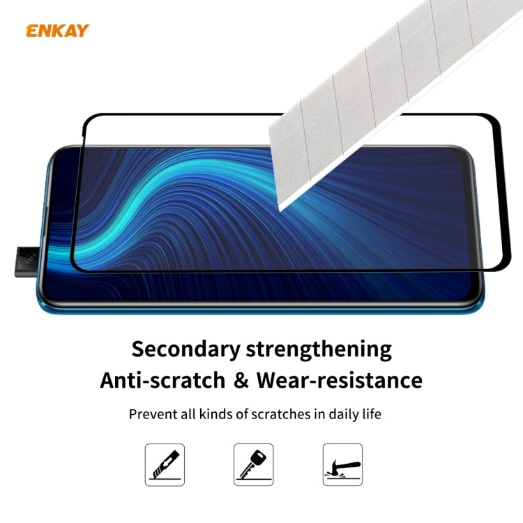 For Huawei Honor X10 5G 5 PCS ENKAY Hat-Prince Full Glue 0.26mm 9H 2.5D Tempered Glass Full Coverage Film