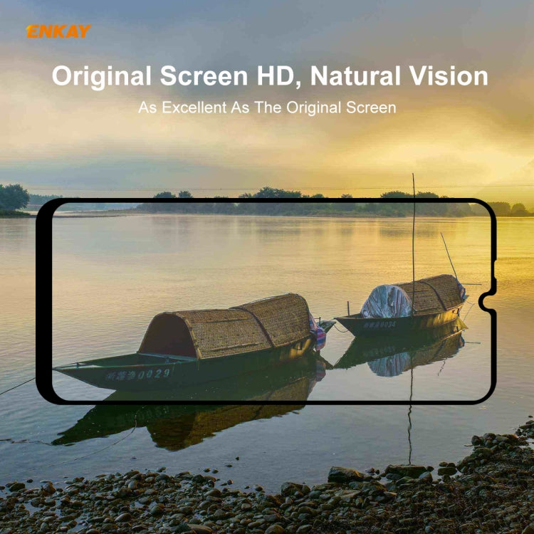 For Huawei Y6p 10 PCS ENKAY Hat-Prince Full Glue 0.26mm 9H 2.5D Tempered Glass Full Coverage Film