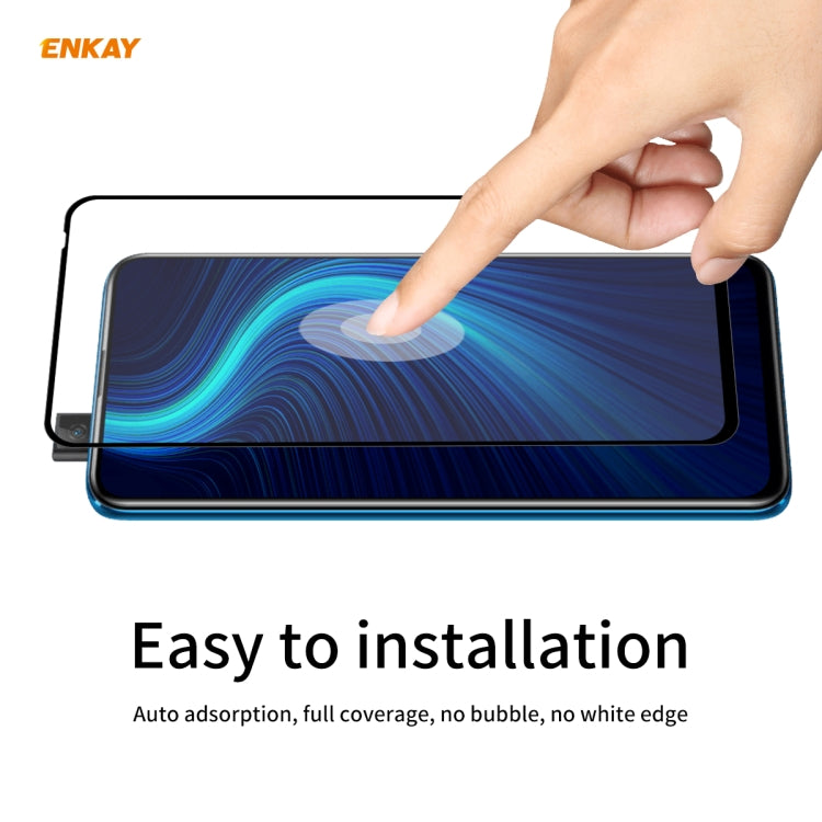 For Huawei Honor X10 5G 10 PCS ENKAY Hat-Prince Full Glue 0.26mm 9H 2.5D Tempered Glass Full Coverage Film