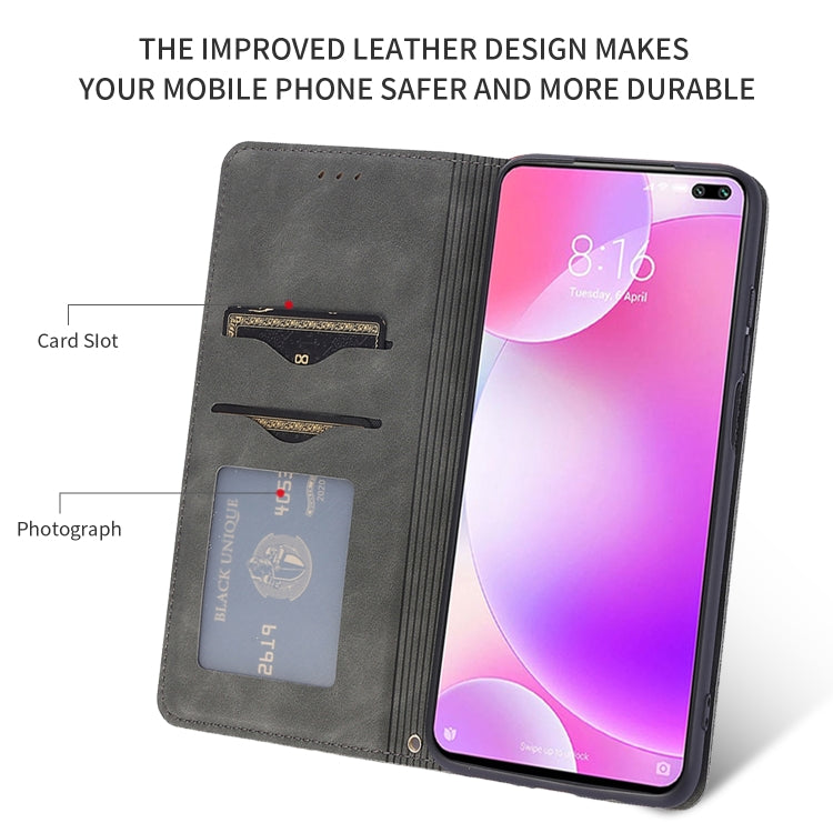 For Redmi K30 & Poco X2 Retro Skin Feel Business Magnetic Horizontal Flip Leather Case
