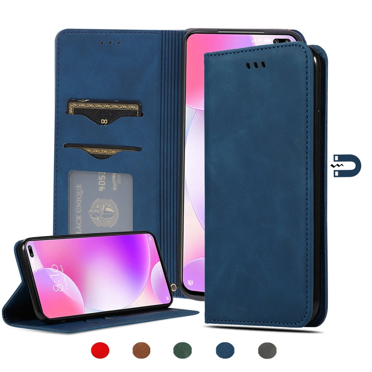 For Redmi K30 & Poco X2 Retro Skin Feel Business Magnetic Horizontal Flip Leather Case