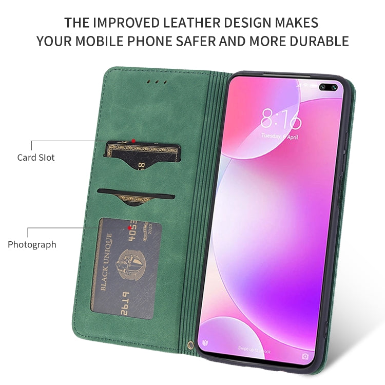 For Redmi K30 & Poco X2 Retro Skin Feel Business Magnetic Horizontal Flip Leather Case