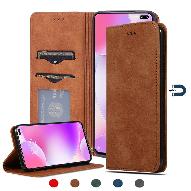 For Redmi K30 & Poco X2 Retro Skin Feel Business Magnetic Horizontal Flip Leather Case