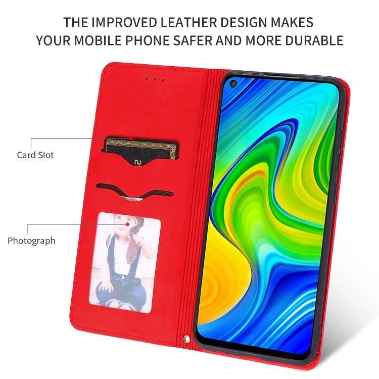 For Redmi Note 9 / Redmi 10X 4G Retro Skin Feel Business Magnetic Horizontal Flip Leather Case