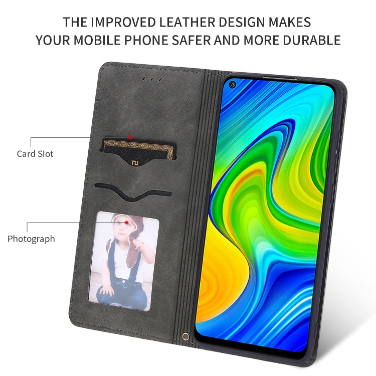 For Redmi Note 9 / Redmi 10X 4G Retro Skin Feel Business Magnetic Horizontal Flip Leather Case