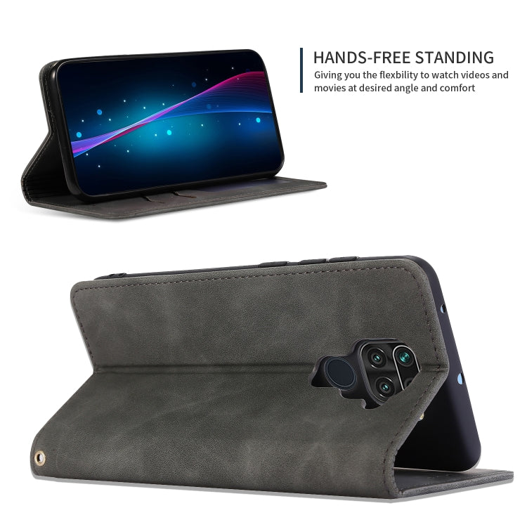 For Redmi Note 9 / Redmi 10X 4G Retro Skin Feel Business Magnetic Horizontal Flip Leather Case