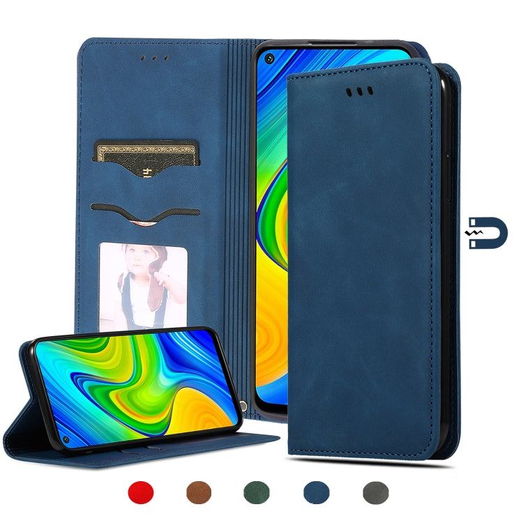 For Redmi Note 9 / Redmi 10X 4G Retro Skin Feel Business Magnetic Horizontal Flip Leather Case