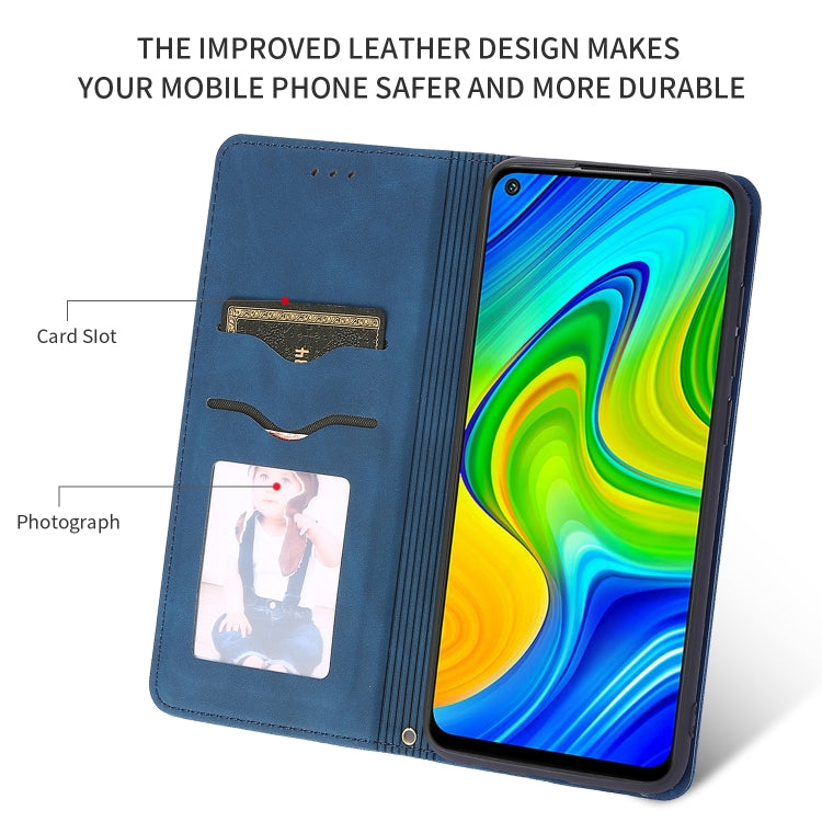 For Redmi Note 9 / Redmi 10X 4G Retro Skin Feel Business Magnetic Horizontal Flip Leather Case