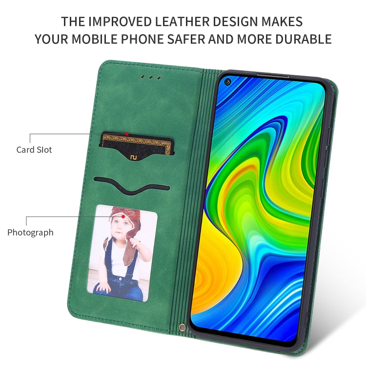 For Redmi Note 9 / Redmi 10X 4G Retro Skin Feel Business Magnetic Horizontal Flip Leather Case