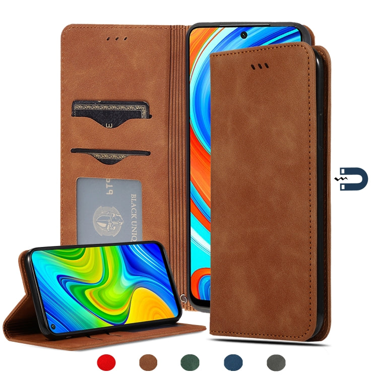 For Redmi Note 9 Pro / Note 9S / Note 9 Pro Max Retro Skin Feel Business Magnetic Horizontal Flip Leather Case