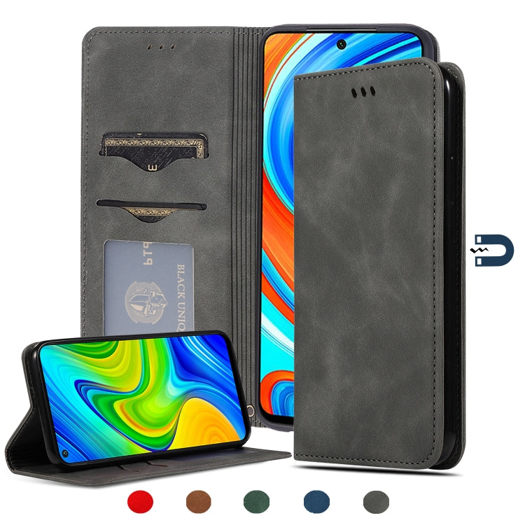 For Xiaomi Poco M2 Pro Retro Skin Feel Business Magnetic Horizontal Flip Leather Case