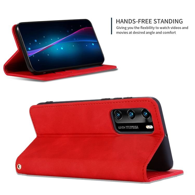 For Huawei P40 Retro Skin Feel Business Magnetic Horizontal Flip Leather Case