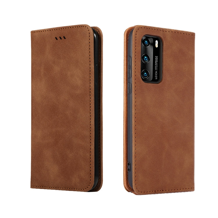 For Huawei P40 Retro Skin Feel Business Magnetic Horizontal Flip Leather Case