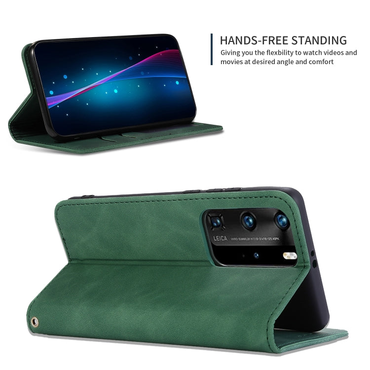 For Huawei P40 Pro Retro Skin Feel Business Magnetic Horizontal Flip Leather Case