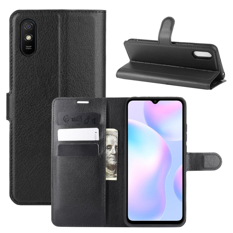 For Xiaomi Redmi 9A Litchi Texture Horizontal Flip Protective Case with Holder & Card Slots & Wallet