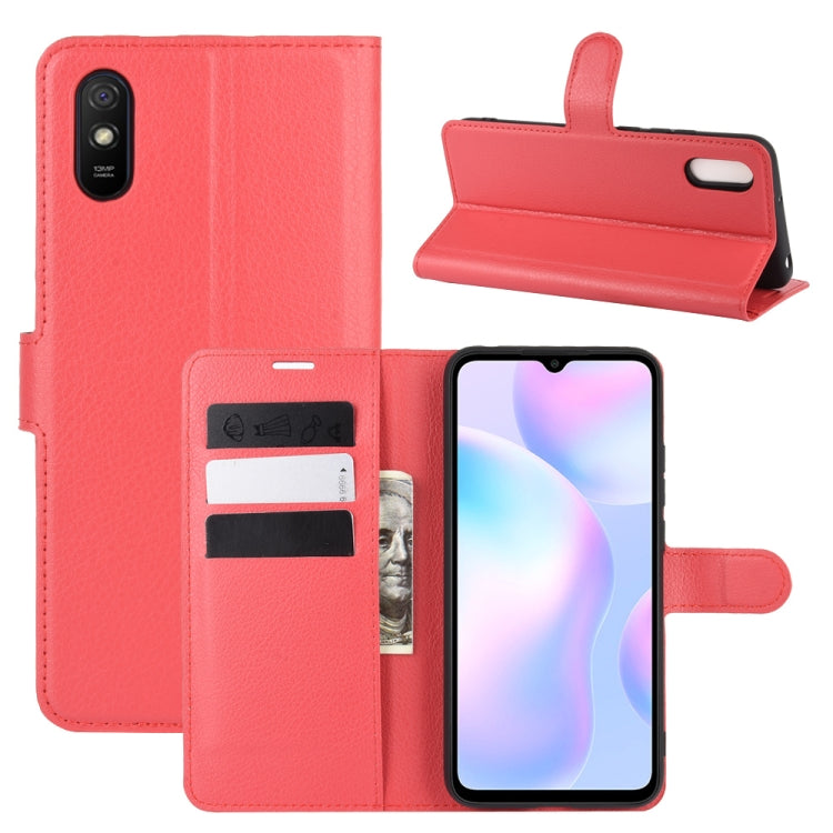 For Xiaomi Redmi 9A Litchi Texture Horizontal Flip Protective Case with Holder & Card Slots & Wallet