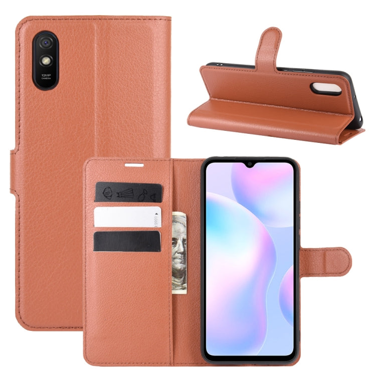 For Xiaomi Redmi 9A Litchi Texture Horizontal Flip Protective Case with Holder & Card Slots & Wallet