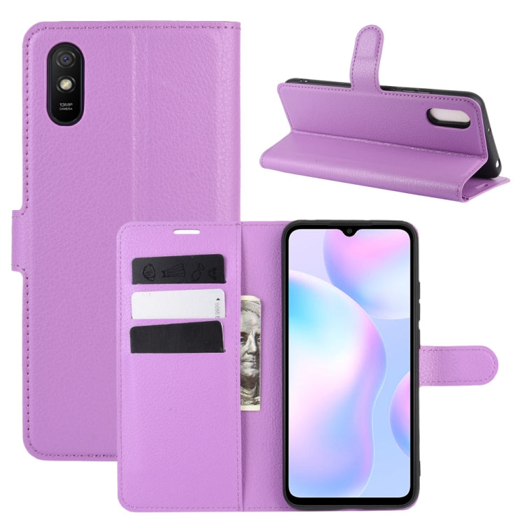 For Xiaomi Redmi 9A Litchi Texture Horizontal Flip Protective Case with Holder & Card Slots & Wallet