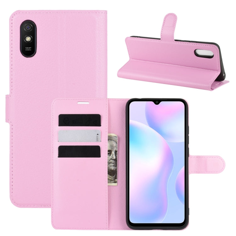 For Xiaomi Redmi 9A Litchi Texture Horizontal Flip Protective Case with Holder & Card Slots & Wallet