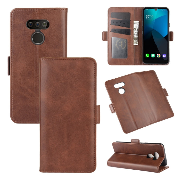 For LG harmony 4 Dual-side Magnetic Buckle Horizontal Flip Leather Case with Holder & Card Slots & Wallet