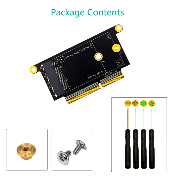NGFF M.2 NVMe Key M 2230/2242 Type Adapter for MacBook Pro A1708 Model