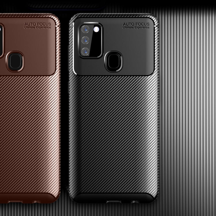 For Xiaomi Redmi 9C Carbon Fiber Texture Shockproof TPU Case(Blue)