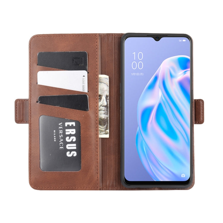 For OPPO Reno 3A (Japanese Version) Dual-side Magnetic Buckle Horizontal Flip Leather Case with Holder & Card Slots & Wallet