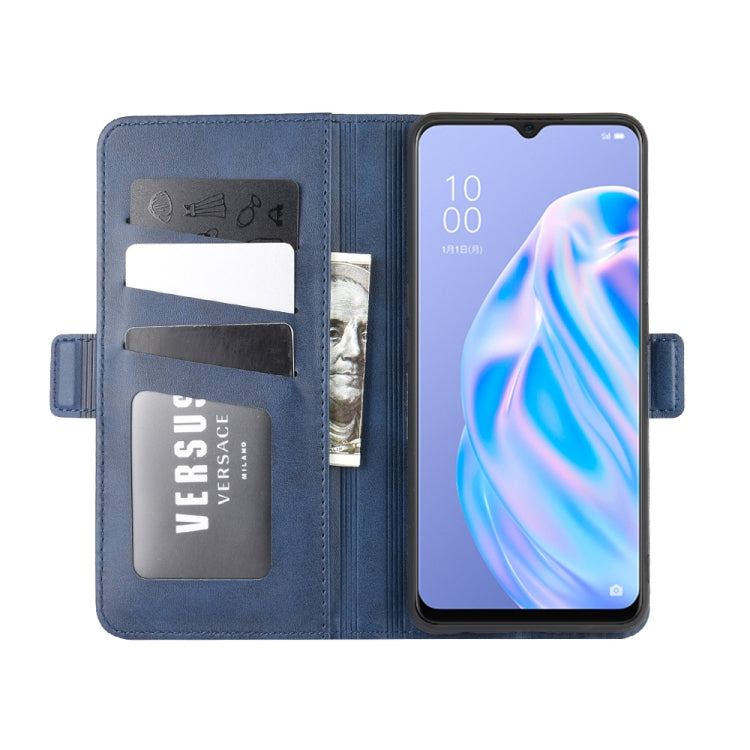 For OPPO Reno 3A (Japanese Version) Dual-side Magnetic Buckle Horizontal Flip Leather Case with Holder & Card Slots & Wallet