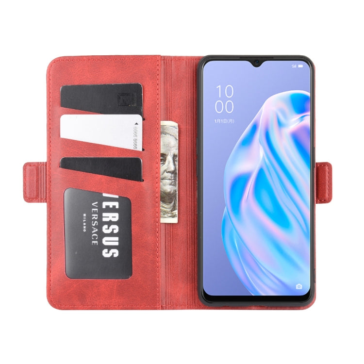 For OPPO Reno 3A (Japanese Version) Dual-side Magnetic Buckle Horizontal Flip Leather Case with Holder & Card Slots & Wallet