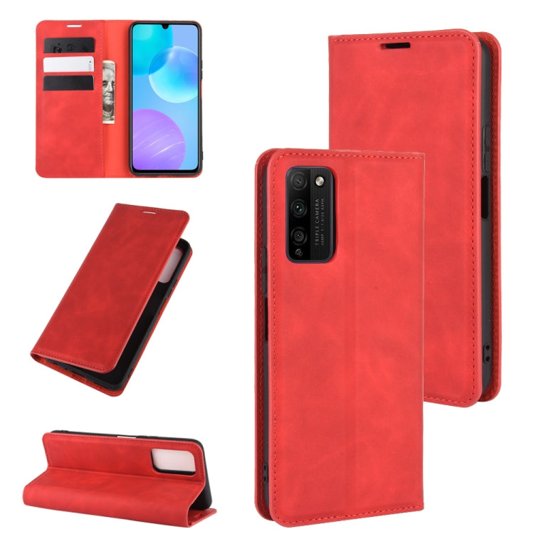 For Huawei Honor 30 Lite/30 Youth Retro-skin Business Magnetic Suction Leather Case with Holder & Card Slots & Wallet