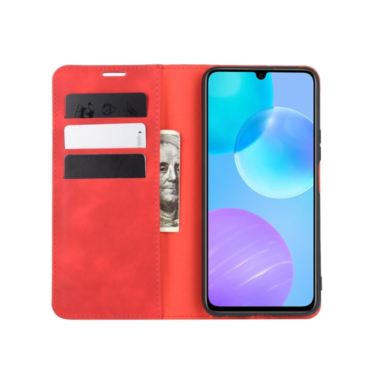 For Huawei Honor 30 Lite/30 Youth Retro-skin Business Magnetic Suction Leather Case with Holder & Card Slots & Wallet