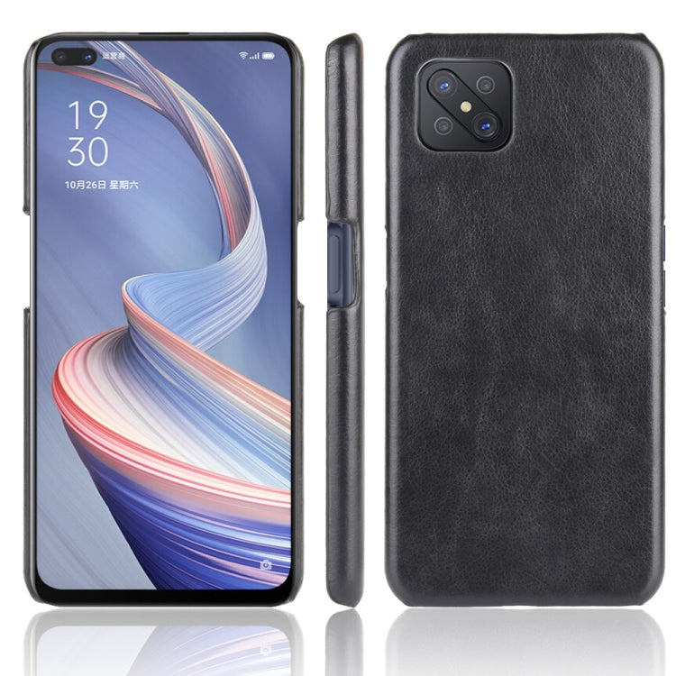For OPPO A92s Shockproof Litchi Texture PC + PU Case