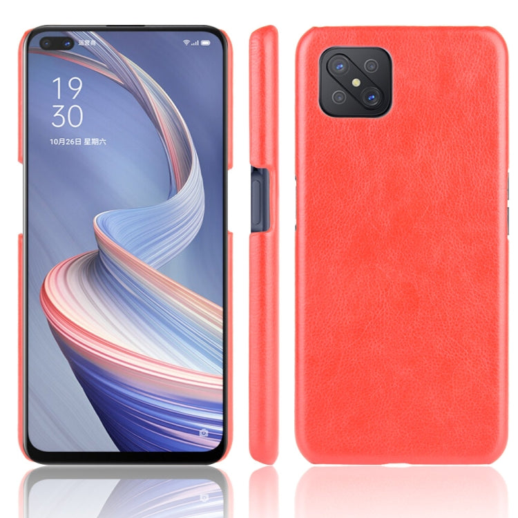 For OPPO A92s Shockproof Litchi Texture PC + PU Case