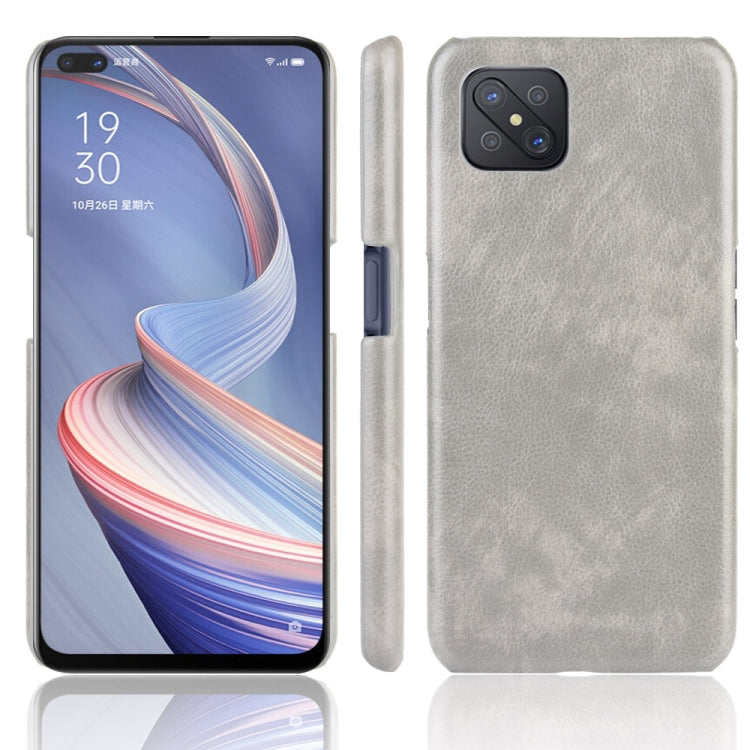 For OPPO A92s Shockproof Litchi Texture PC + PU Case