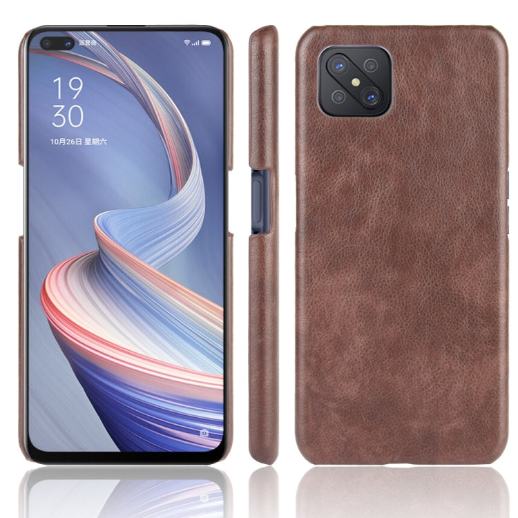 For OPPO A92s Shockproof Litchi Texture PC + PU Case