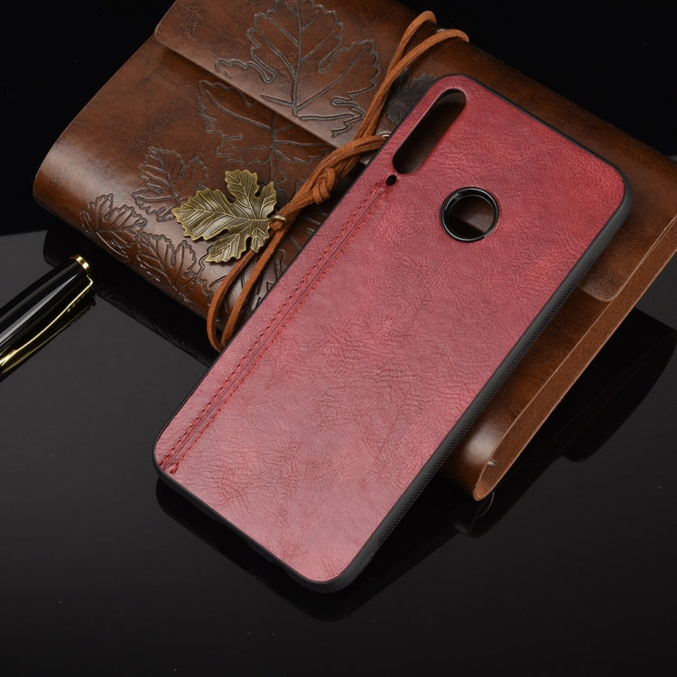 For Huawei Honor 9C Shockproof Sewing Cow Pattern Skin PC + PU + TPU Case