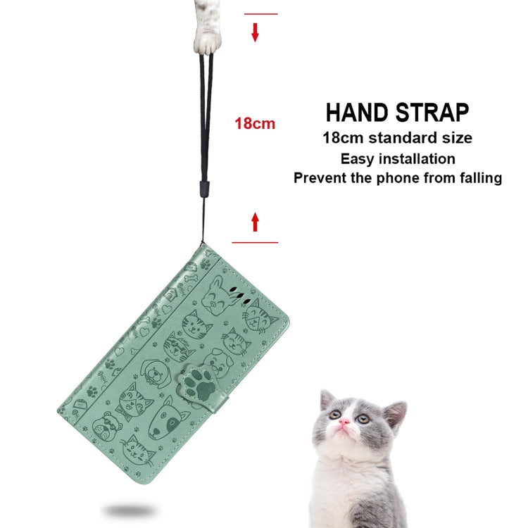 For OPPO A5 (2020) / A9 (2020) Cute Cat and Dog Embossed Horizontal Flip Leather Case with Holder & Card Slots & Wallet & Cartoon Clasp & Lanyard