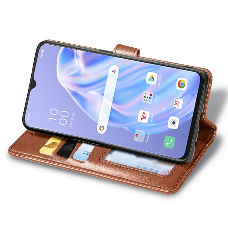 For OPPO Reno3 A Solid Color Leather Buckle Phone Case with Lanyard & Photo Frame & Card Slot & Wallet & Stand Function