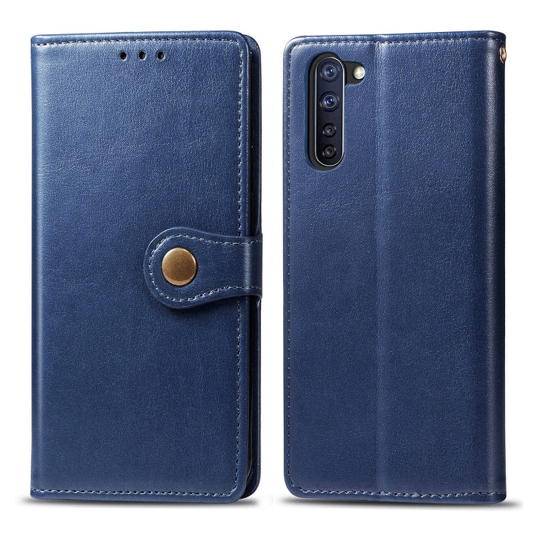 For OPPO Reno3 A Solid Color Leather Buckle Phone Case with Lanyard & Photo Frame & Card Slot & Wallet & Stand Function