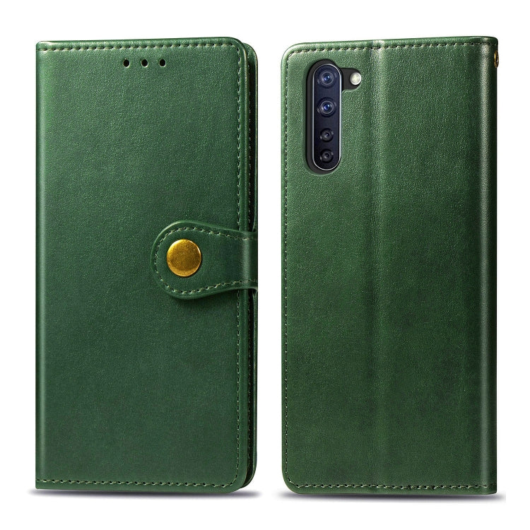 For OPPO Reno3 A Solid Color Leather Buckle Phone Case with Lanyard & Photo Frame & Card Slot & Wallet & Stand Function