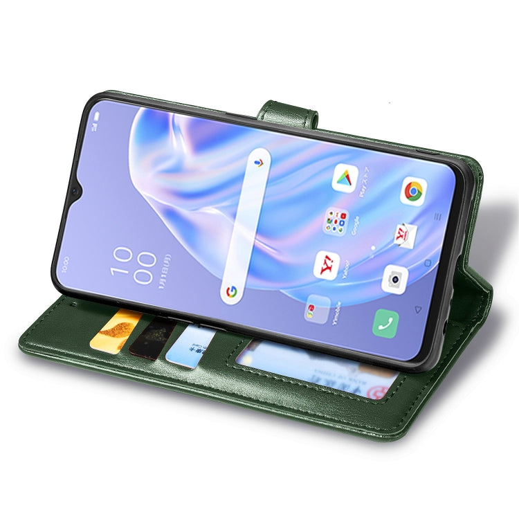 For OPPO Reno3 A Solid Color Leather Buckle Phone Case with Lanyard & Photo Frame & Card Slot & Wallet & Stand Function