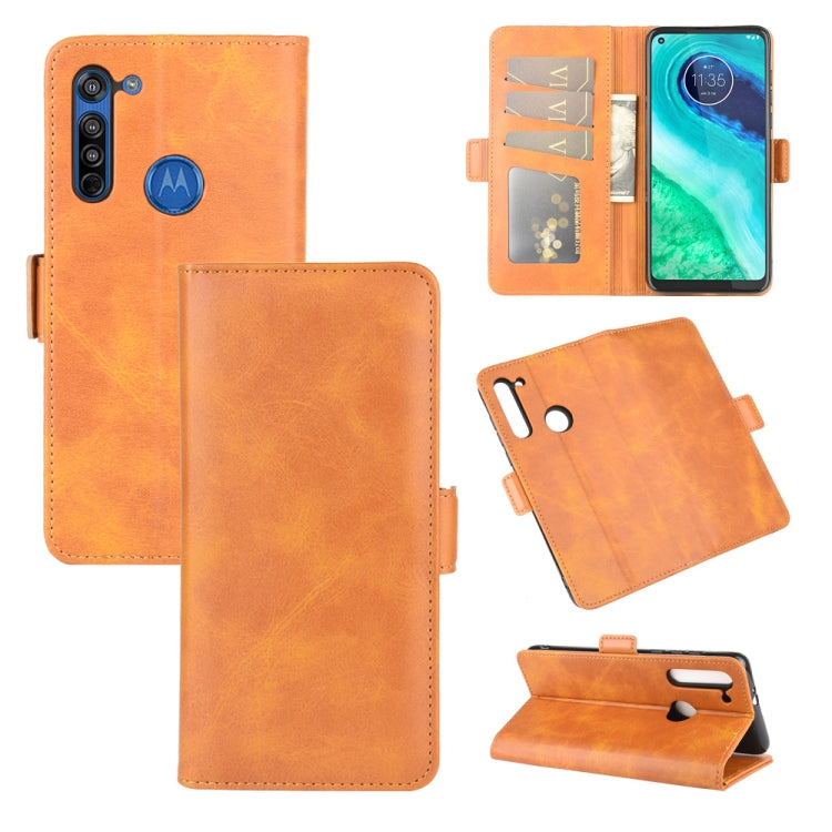 For Motorola Moto G8 Dual-side Magnetic Buckle Horizontal Flip Leather Case with Holder & Card Slots & Wallet