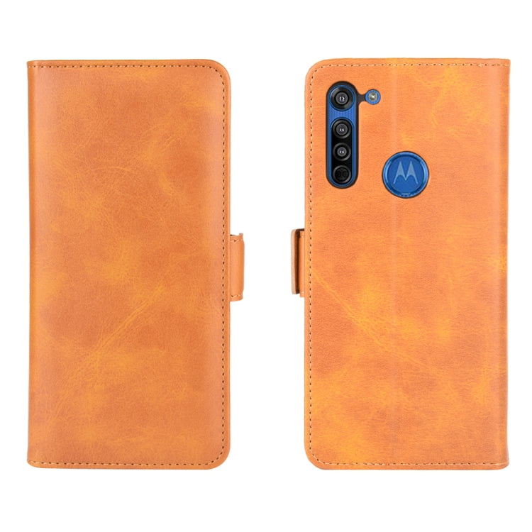 For Motorola Moto G8 Dual-side Magnetic Buckle Horizontal Flip Leather Case with Holder & Card Slots & Wallet