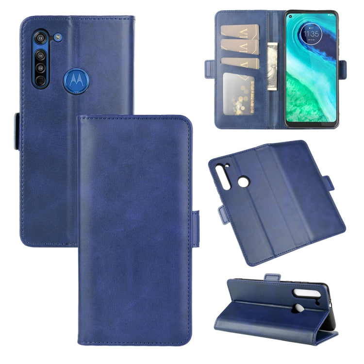 For Motorola Moto G8 Dual-side Magnetic Buckle Horizontal Flip Leather Case with Holder & Card Slots & Wallet