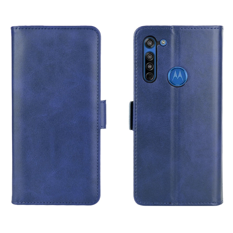 For Motorola Moto G8 Dual-side Magnetic Buckle Horizontal Flip Leather Case with Holder & Card Slots & Wallet
