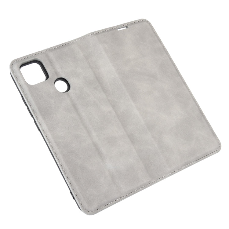 For Xiaomi Redmi 9C Retro-skin Business Magnetic Suction Leather Case with Holder & Card Slots & Wallet