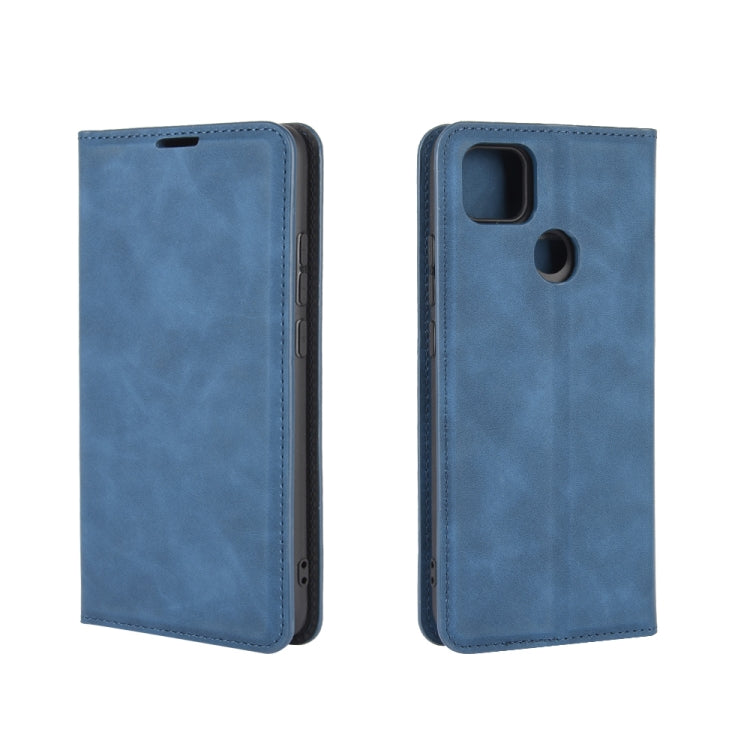 For Xiaomi Redmi 9C Retro-skin Business Magnetic Suction Leather Case with Holder & Card Slots & Wallet