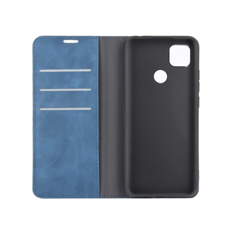For Xiaomi Redmi 9C Retro-skin Business Magnetic Suction Leather Case with Holder & Card Slots & Wallet