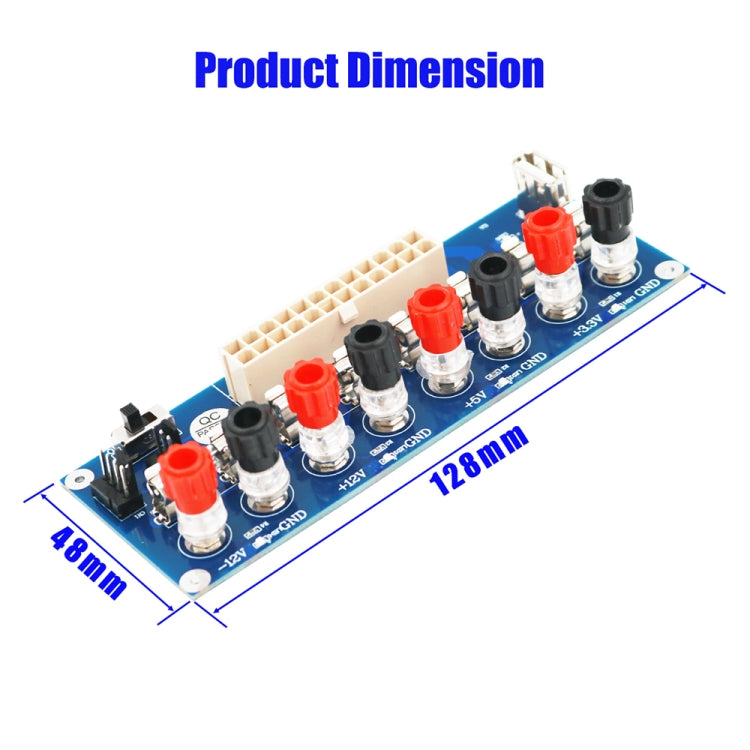 Upgrade Version ATX 20-24Pin Power Supply Breakout Adapter with USB 5V Port and Insulation Plastic Base