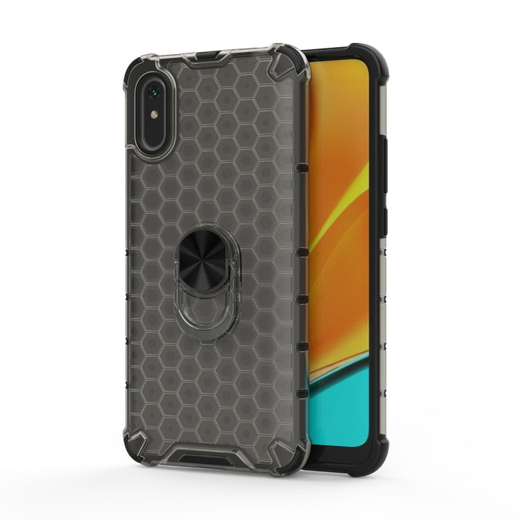 For Xiaomi Redmi 9A Shockproof Honeycomb PC + TPU Ring Holder Protection Case